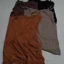 Bencailor 4 Pack Women's Long Tank Tops, Lace Camisole Neck Cami Adjustable Spaghetti Strap Undershirts for Women (Medium, Black, Brown, Caramel, Coffee)