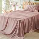 Bedsure Twin Sheets Set - 3 Pieces Soft Twin Bed Sheets - Breathable & Cooling - Hotel Luxury - Easy Care Polyester Microfiber Bedding for Women, Men, Dusty Pink