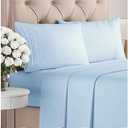 Queen Size 4 Piece Sheet Set - Comfy Breathable & Cooling Bed Sheets Set - Hotel Luxury Bedding for Women, Men, Kids, Teens, Boys & Girls - Deep Pockets, Soft and Wrinkle Free - Oeko-Tex - Light Blue