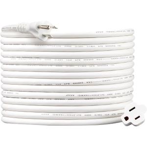 Amazon Basics Extension Cord, 25 Ft, 3 Prong Outlet Extender, Indoor Extension Cord, 13 Amps, 125V, White