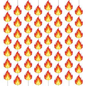 8 PCS Fire Flame Hanging Swirls Garland Banner Fire Truck Party Decorations Firetruck Birthday Decorations Flame Streamers Firefighter Paper Cutouts Fireman Theme Party Supplies for Fire Party Decor