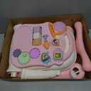 QDRAGON 3 in 1 Baby Walker and Activity Center for Girl, Learning to Walk, Sit to Stand, Early Educational Push Toys with Music Panel for Infant Toddler 12+ Months Pink