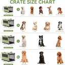 PETSFIT 30" Soft Portable Dog Crate Patented Spiral Sturdy Frame, Collapsible Travel Kennel for Medium Dogs, 3 Mesh Door, Lockable Zippers, Indoor & Car Use Green