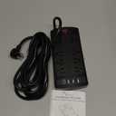 Surge Protector Power Strip - Nuetsa Flat Plug Extension Cord with 8 Outlets and 4 USB Ports, 15 Feet Power Cord (1625W/13A), 2700 Joules, ETL Listed, Black