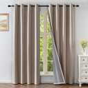 Veloraft Linen Curtains 72 Inches Long 2 Panels Set, 100% Blackout Curtains Textured Thermal Insulated, Grommet Light Blocking Drapes for Living Room Bedroom Luxury Decor(52W × 72L inch, Linen)