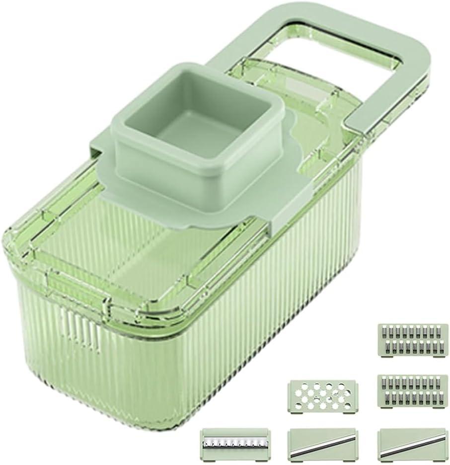 Shredders with Clear Container, Multifunctional Manual Food Grater, Detachable Kitchen Slicing Tool A