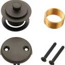 Bronze Bathtub Tub Drain Conversion Kit Assembly, Wellup Lift and Turn Twist Tub Drain Trim Kit with Two-Hole Overflow Faceplate, Oil Rubbed Bronze