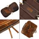 ELIZO Leather Bible Cover for Men Bible Case Women Holder Carrying Organizer Wrap Sleeve Protector Christian Religious Gift Cross Bookmark Large Antique Brown
