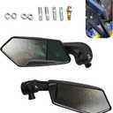 Pack-2 Motorcycle Rear View Mirror, HD Adjustable Extended Angle Blind Spot Mirror, Anti-sway Mount with Installation Bolts, Universal for Motorcycles ATVS Modification Accessories (Black)