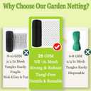 Bird Netting 20x20 Ft, 1/2In Mesh Garden Bird Netting, Fruit Tree Netting