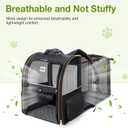 Lekebobor Large Cat Backpack Carrier Expandable Pet Carrier Backpack for Small Dogs Medium Cats Fit Up to 18 Lbs, Dog Backpack Carrier, Foldable Puppy Backpack Carrier for Travel,Black