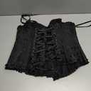 SZIVYSHI Corset Tops for Women, Bustier Shapewear Lingerie, Lace Waist Push Up Bodysuit (Large, Black)