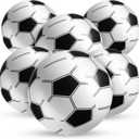 Inflatable Soccer Beach Balls (6 Pack) - 16-Inch Durable PVC Blow Up Beach Balls for Kids, Easy to Inflate, Summer Pool Float, Soccer Party Favors, Sports Theme Decorations, Giveaways & Outdoor Toys