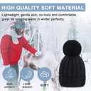 Women's Winter Beanie Warm Fleece Lining - Thick Slouchy Cable Knit Skull Hat Ski Cap (Black)
