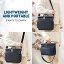 Lunch Bag, 12L Insulated Lunch Bag with Adjustable Shoulder Strap, Lunch Box with Upgraded Leakproof Lining for W/Men, Collapsible Large Cooler Bag for Work Picnic Camping- Upgraded Blue