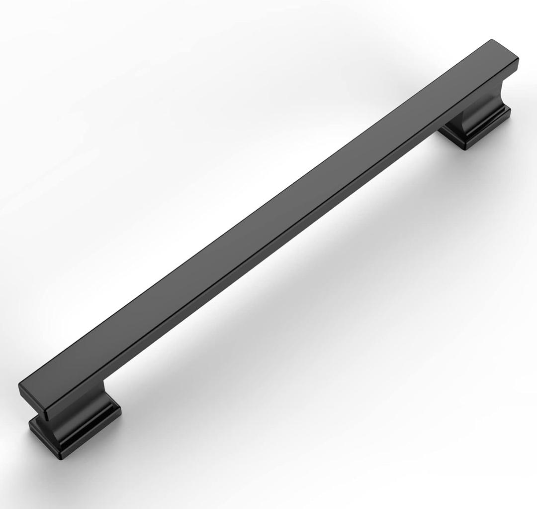 Amerdeco 6 Pack Matte Black Cabinet Pulls 7 Inch Hole Centers Kitchen Cabinet Handles Cabinet Hardware Kitchen Handles for Cabinets Cupboard Handles Drawer Pulls ZH00013