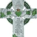 TALPGOD Celtic Cross Irish Blessing Wall Decor, Irish Wall Art for Home, Ireland Gifts, Catholic Cross, Green, 9.45 Inch x 7.48 Inch