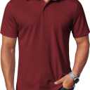 COOFANDY Men's Polo Shirts Short Sleeve Casual Shirts with Pocket (Blue, M)