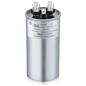 Frienda 35+5 MFD 35/5 uf 6% 370V or 440V VAC Dual Run Round Capacitor, 35 5 Start Capacitor for AC Air Conditioning Unit, Condenser Straight Cool or Heat Pump