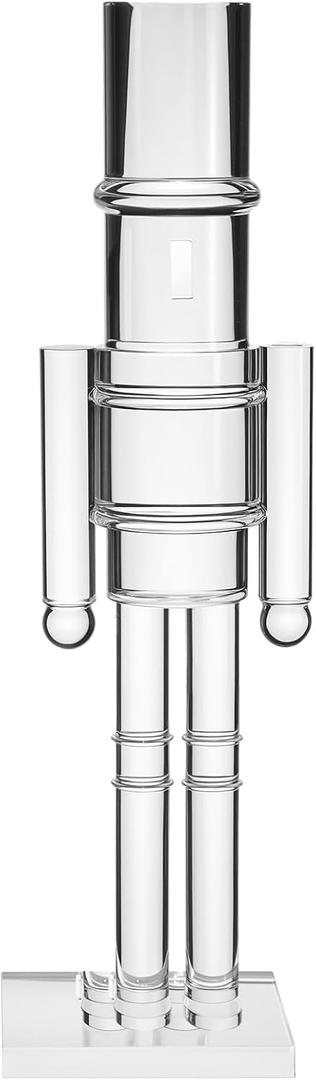 Thyle 16 Inch Christmas Acrylic Nutcracker Traditional Christmas Decorations Nutcracker Figure Statue Ornament for Xmas Festive Holiday Tabletop Decor(Clear)