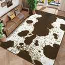 Amearea Faux Cowhide Rugs for Living Room, 6x9 Feet Machine Washable Cow Print Area Rug for Bedroom, Premium Western Home Decor Animal Print Non-Slip Throw Rug Carpet for Dining Room Kitchen Office