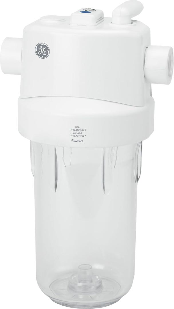 GE Whole House Water Filtration System, Reduces Sediment, Rust & More, Install Kit & Accessories Included, Replace Filters (FXHTC, FXHSC) Every 3 Months, GXWH40L