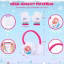 Cutecrop 3 Pcs Kids' Winter Hat Earmuffs and Kids Gloves Set, Winter Soft Plush Beanie Gloves Ear Warmer for Age 4-7