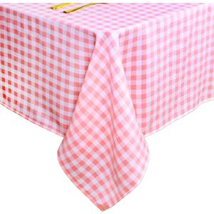 Pink Checkered Tablecloth Cotton Table Cloths 54X70 Inch Pink and White Tablecloth Gingham Table Cloth for Rectangle Table Blush Pink Tablecloths Plaid Picnic Party Supplies
