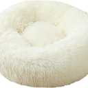 Mr Fluffy Friend - The Original Calming Pet Bed, Warm Plush Donut Dog Bed Washable (XL, White) (XL (31"/80CM))