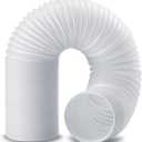 80" Length 5.9 Inch Diameter Portable Air Conditioner Hose, AC Exhaust Hose Anti-Clockwise Thread Air Conditioner Parts Compatible with Haier, Delonghi and More (Anti-Clockwise 5.9 inch), White 