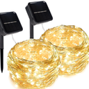 Twinkle Star 2 Pack Solar Christmas Lights Outdoor, Total 80 FT 240 LED Solar Powered Christmas Fairy Lights Waterproof with 8 Modes for Patio Garden Party Backyard Wedding Decorations Multicolor, Pack of 2