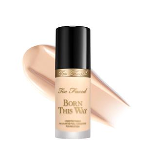 Too Faced Born This Way Natural Finish Longwear Liquid Foundation | Medium-To-Full Coverage | Hydrating + Oil Free (01 Swan (Very Fair with Neutral Undertones))