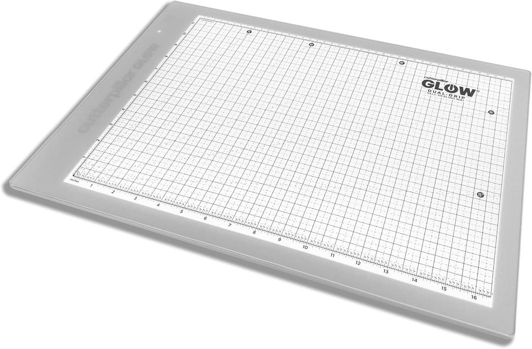 Cutterpillar Glow Classic Light board — LED Light Board & Cutting Mat — 13"×19" — 4 Brightness Levels, Non-Slip, Self-Healing & Magnetic Compatibility — For Quilting, Sewing, Tracing & Paper Crafts