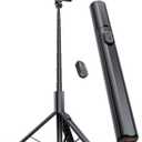 71" Phone Tripod, NT79 Extendable Selfie Stick with 1/4" Camera Mount for Cell PhoneCamera, Phone Tripod Stand Holder with Remote Compatible with iPhone Android, Camera (Black)
