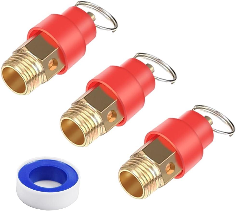 Air Compressor Pressure Relief Valve 120 Psi Set Pressure, 1/4" NPT External Thread Air Compressor Safety Valve Safety Relief Valve, Pressure Outlet. Pop-Up Valve