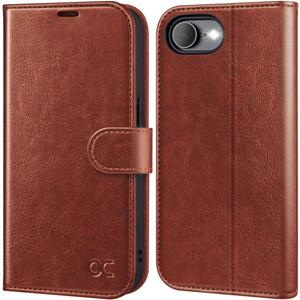 OCASE Compatible with iPhone 17e Case/iPhone 16e Wallet Case, PU Leather Flip Folio with Card Holders RFID Blocking Kickstand [Shockproof TPU Inner Shell] Phone Cover 6.1 Inch 2025, Brown