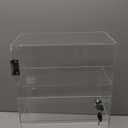 DuvinDD Acrylic Display Case with Lock, Countertop Locking Display Cabinet with Shelves and Door, Clear Acrylic Storage Cabinet Collectibles Showcase, Safe Organizer for Home Office 11.8x5.9x15.7inch (12 x 6 x 16 inch)