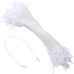 200Pcs 7.8 Inch Thick Hang Tag String Fasteners, White Hang Tag Nylon String Hanging Rope Snap Lock Pin with Plastic Snap Lock Strong Tensile Resistance for Clothes Tags Price Tags (White)