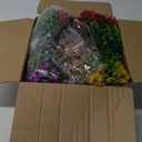 Artificial Faux Hanging Plants Flowers Basket for Summer Autumn, Colorful Daisy Flowers Eucalyptus UV Resistant Look Real for Outdoor Outside Porch Decoration