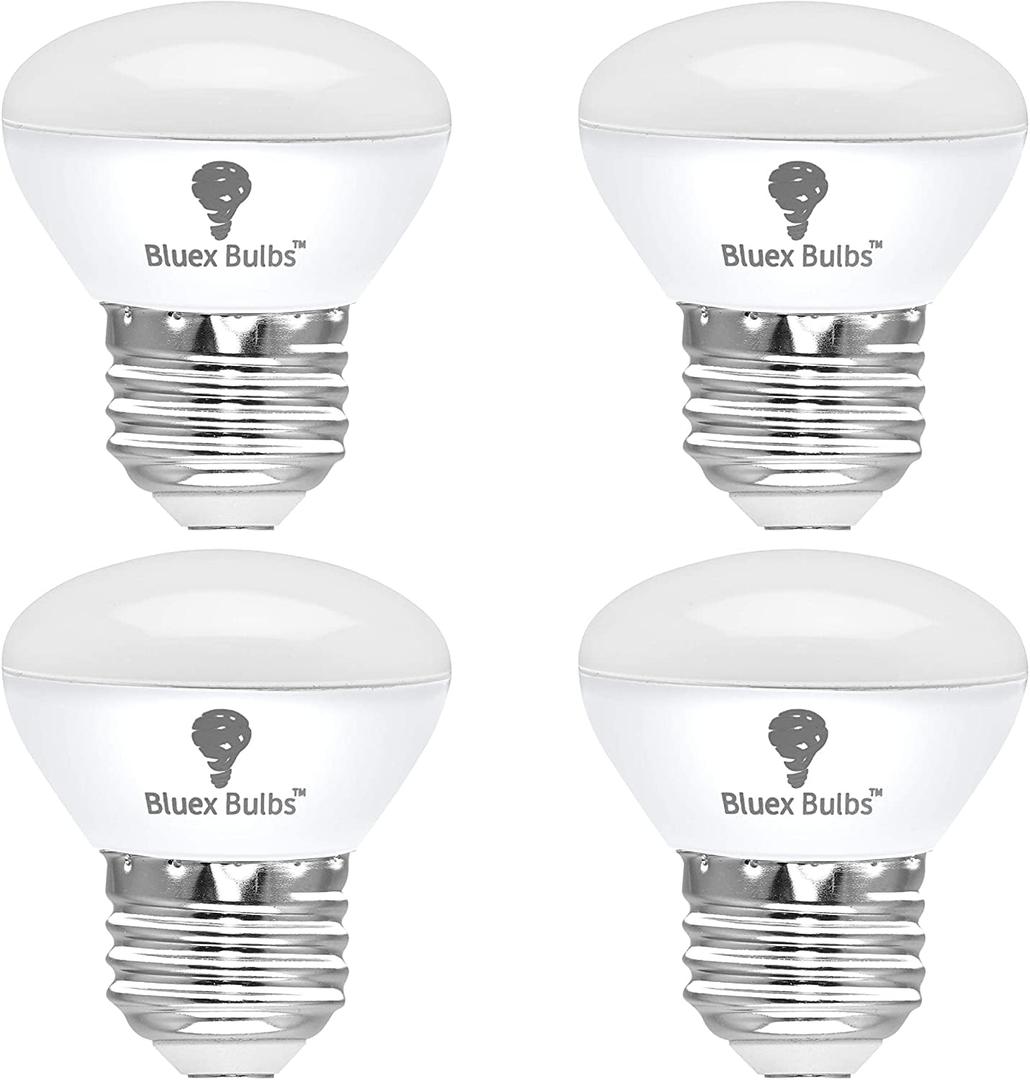 4 Pack R14 LED Bulb 4W E26 Base Mini Reflector Floodlight Light Bulb Dimmable 5000K Daylight - 40W Equivalent - Mini Light Bulbs, Short Light Bulbs, Curio Cabinet Light Bulb, R14 Bulb Flood Light (5000k - Cool White)
