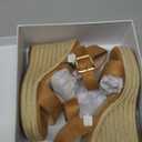 VICKI·VICKI Women's Platform Sandals Wedge Ankle Strap Open Toe Sandals Khaki Size 4