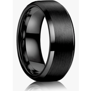 Jstyle Stainless Steel Rings for Men Women 8MM Wedding Band Rings Matte Surface - Beveled Polished Edge Mens Ring Size 13