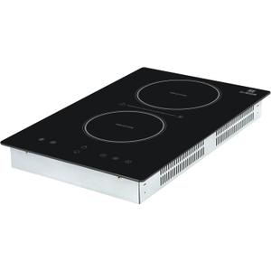 Electric Stove Induction Cooktop Vertical with Dual Burners Vitro Smooth Surface double induction cooktop 110v, 12 Inch, Black Ceramic Glass Portable