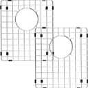2 Pack Sink Protectors for Kitchen Sink, 14.37'' x 12.5'' Stainless Steel Grate With Rear Drain Hole