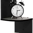 Furinno Rossi Wall Mount Floating Corner Shelf, 5-Tier Radial, French Oak Grey/Black