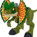 Fisher-Price Imaginext Jurassic World Dinosaur Toy Thrash Attack Dilophosaurus 16+ Inch with Lights & Sounds for Pretend Play Kids Ages 3+ Years