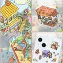 3 x DIY 3D House Stickers, 4 Sets Fun DIY Stickers Scene Make Your Own Mini House Cute Cartoon Animal Scene Stickers for Kids Adult Sticker Art Relief Stress Pass The Time