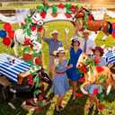 Gejoy 8 Sets 30 Inches Derby Horse Balloon with 52FT Artificial Roses Vine Aluminum Foil Inflatable Horse Party Decoration Western Cowgirl Themed Balloons for Cowboy Birthday Baby Shower Party Decor