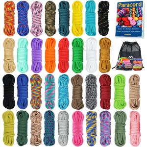 MONOBIN 36 Colors 10ft Paracord 550 Combo kit, Paracord Bracelets Making kit - Multifunction Paracord Rope with Instruction for Making Lanyard, Dog Collar, Idea for Gift