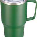 30 oz Tumbler with Handle and Lid, Stainless Steel Tumblers Double Wall Vacuum Insulated Travel Mug Leak Proof Cup Keep Drinks Cold and Hot Dark Green, 1 Pack